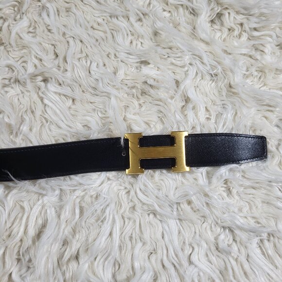 Hermès Reversible Black/Brown Constance H Belt #85 Brushed Gold Buckle - Picture 10 of 12